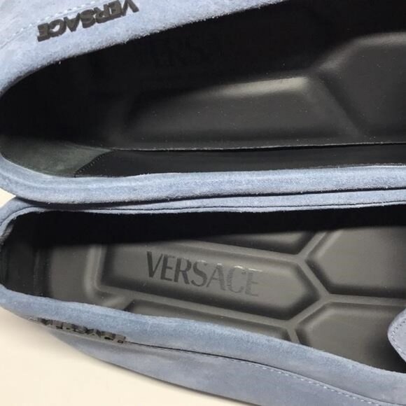 New Authentic Versace Villa Suede Driver Shoes – Blue (Size 47) - Picture 14 of 14